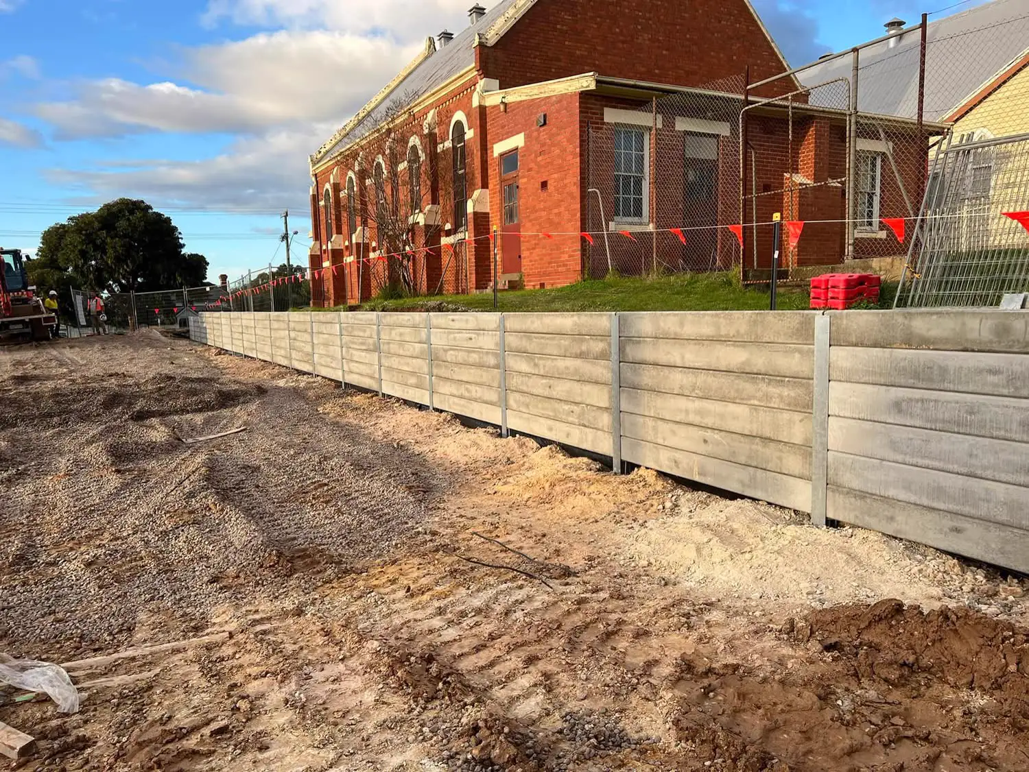 Finished retaining wall detail
